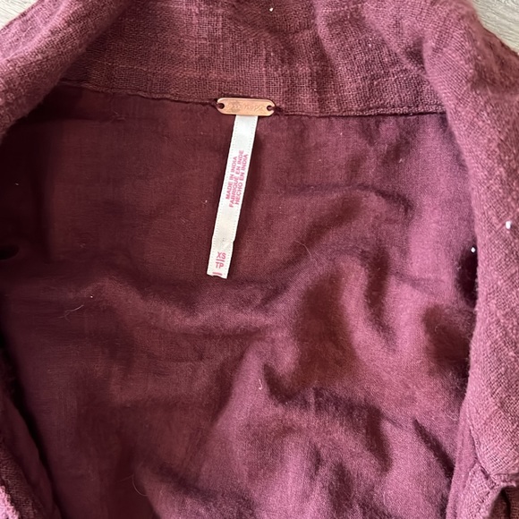 Free People burgundy button dress - Picture 2 of 2